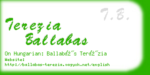 terezia ballabas business card